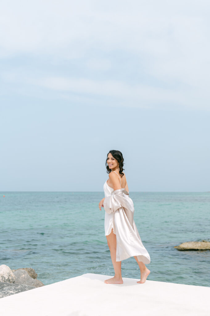 manuela alla peschiera in puglia mentre si prepara