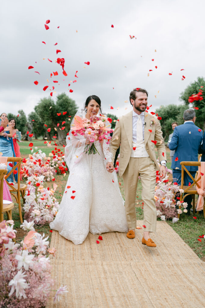 throwing petals after wedding civil ceremaony